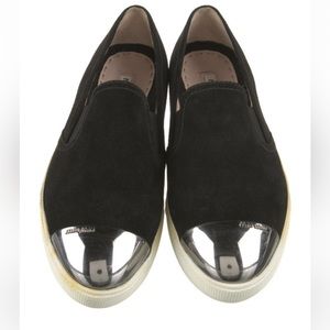 MIU MIU suede and metal toe cap flats sneakers size 38